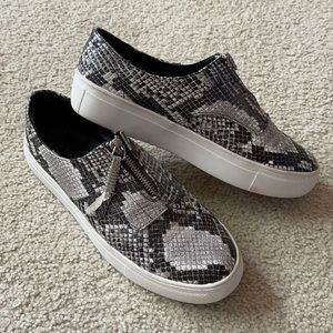 Bamboo snakeskin slip on sneakers